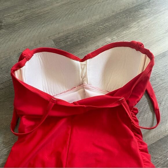 Bleu Rod Beattie Swimsuit One Piece Red Tie Front 6 - Picture 9 of 11